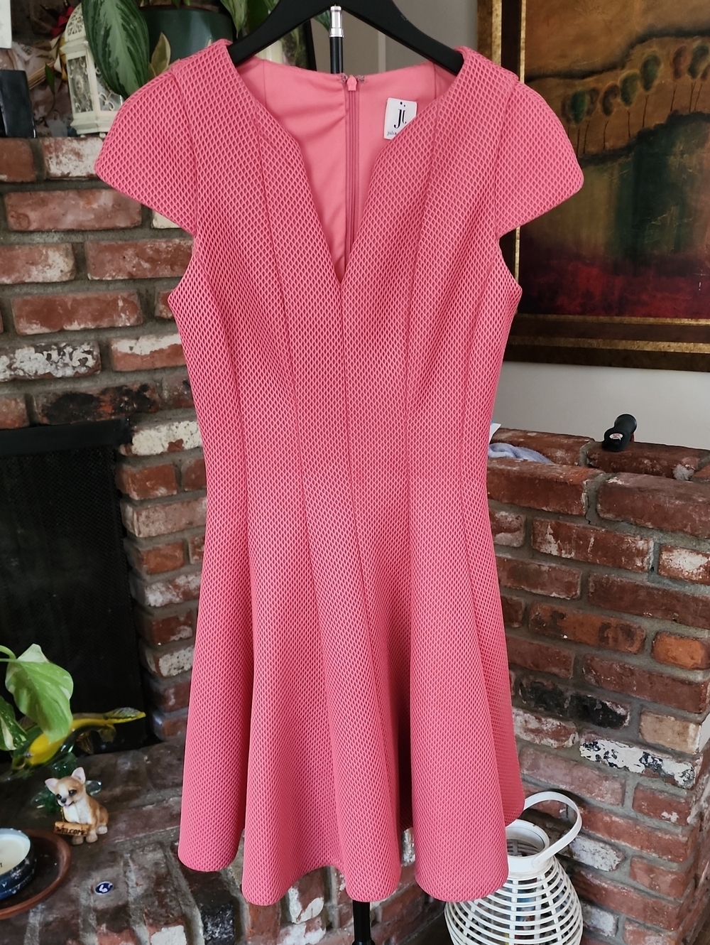 julia jordan Pink Textured Fit-and-Flare Mini Dress